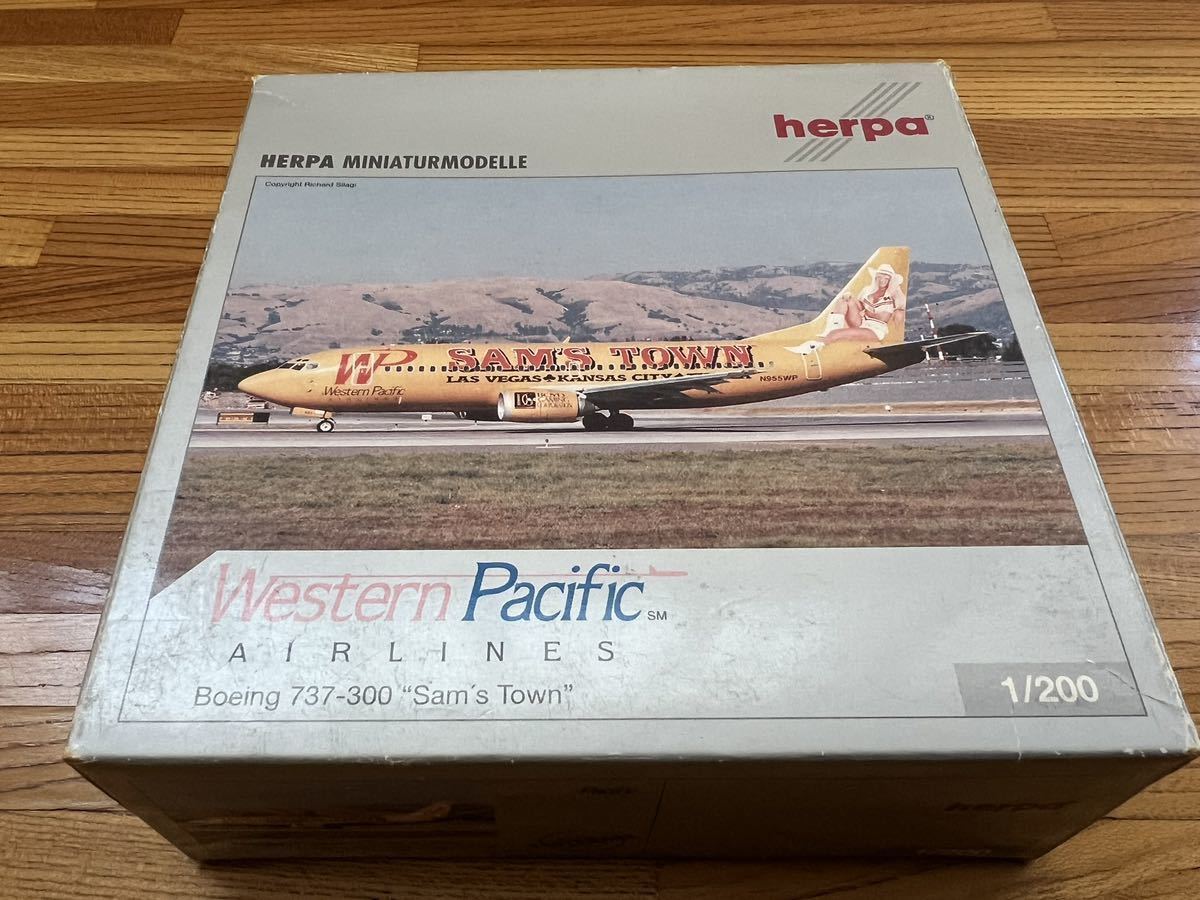 HERPA Boeing 737-300 3 piece set 1/200 Herpa bo- wing Western Pacific AIRLINES Sam\'s Town AERIS Lufthansa