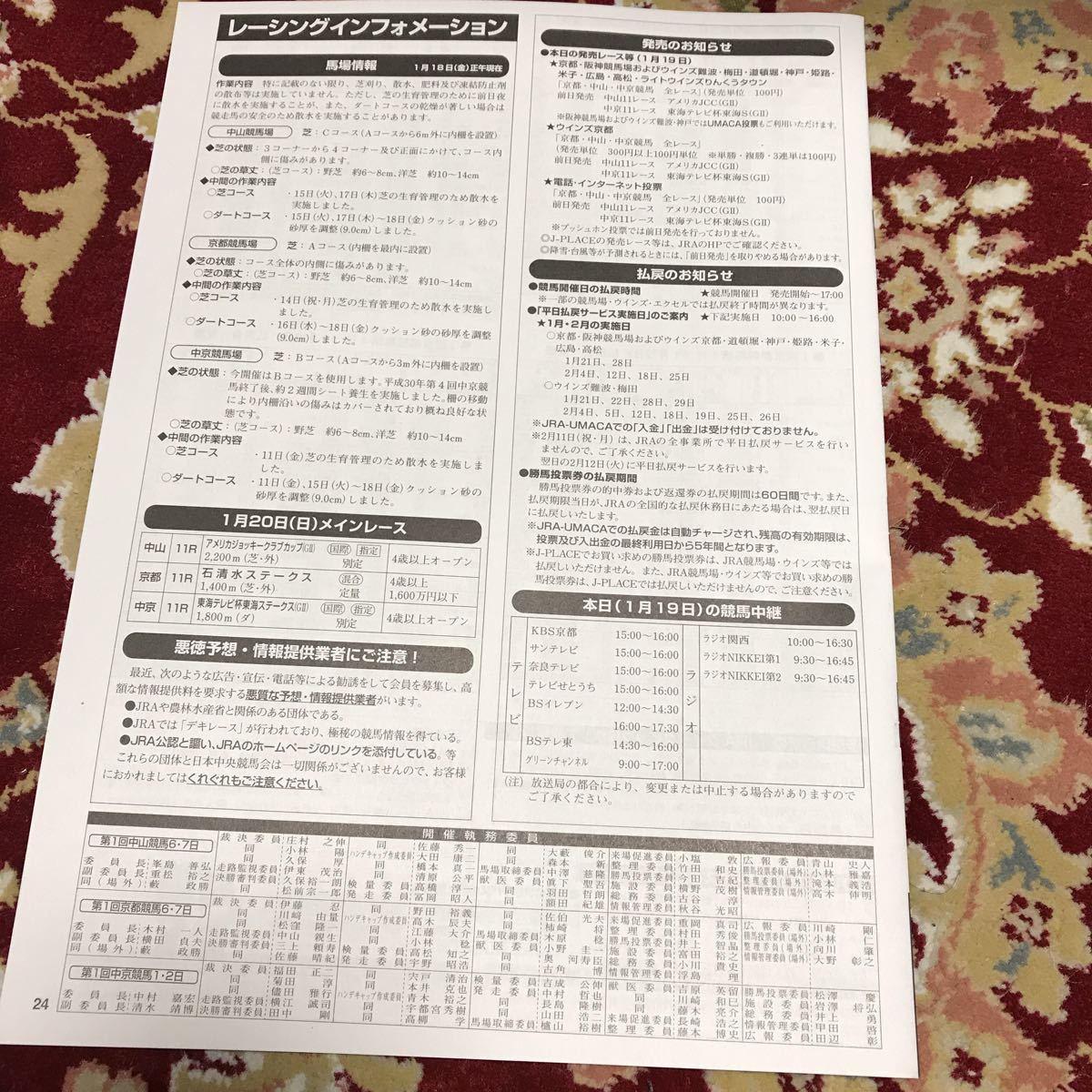 JRAレーシングプログラム2019.19（土)初富士ステークス、すばるステークス（L)、中日スポニチ賞_画像2