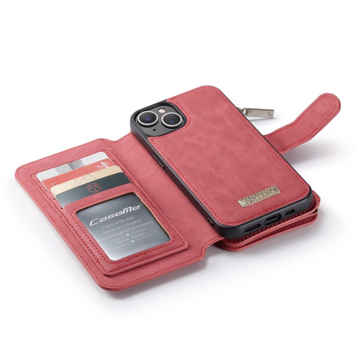 iPhone 13 mini レザーケース アイフォン13 ミニ　ケース 手帳型 お財布付き カード収納 財布型_画像2