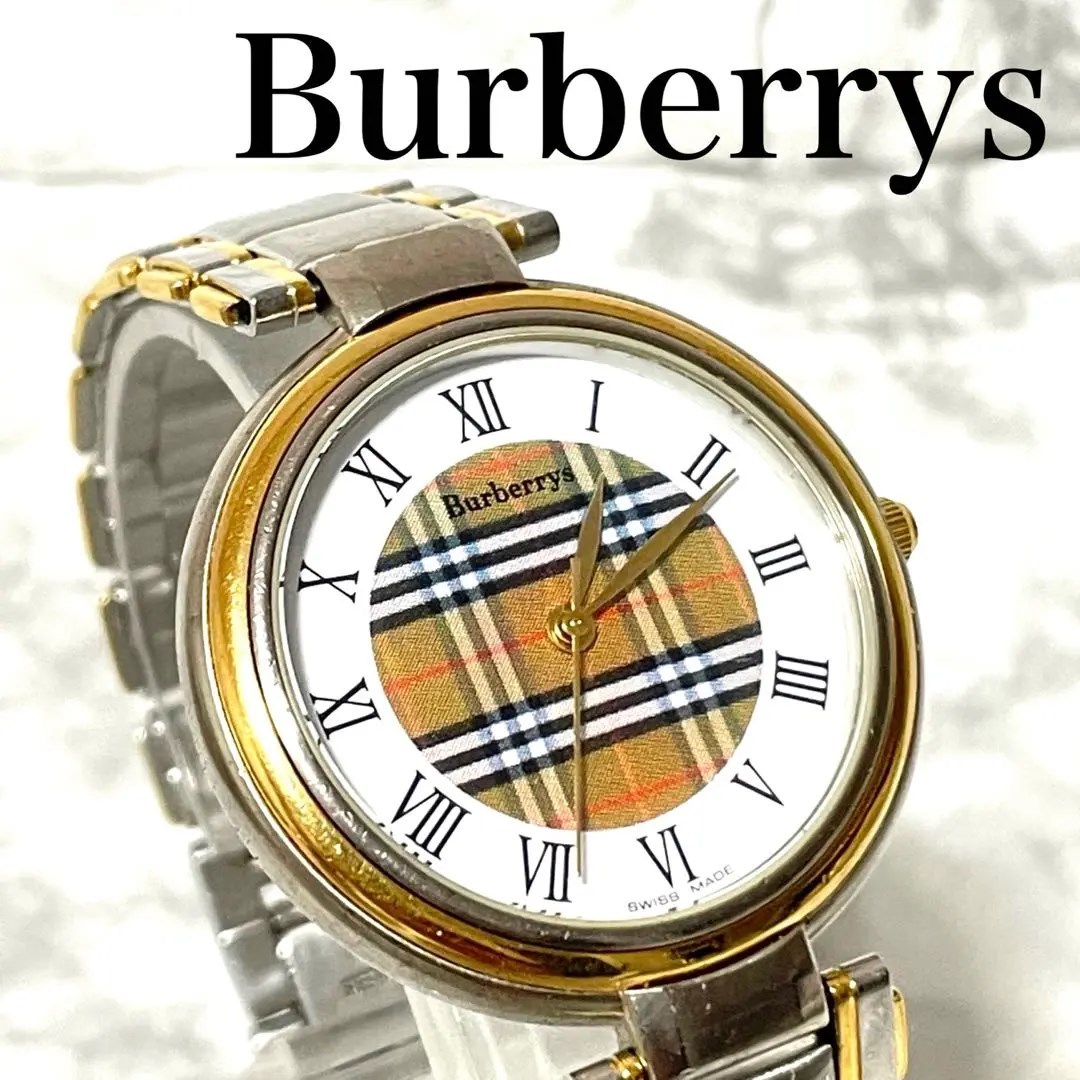 稼動品　Burberrys バーバリー　ラウンド　コンビカラー　腕時計