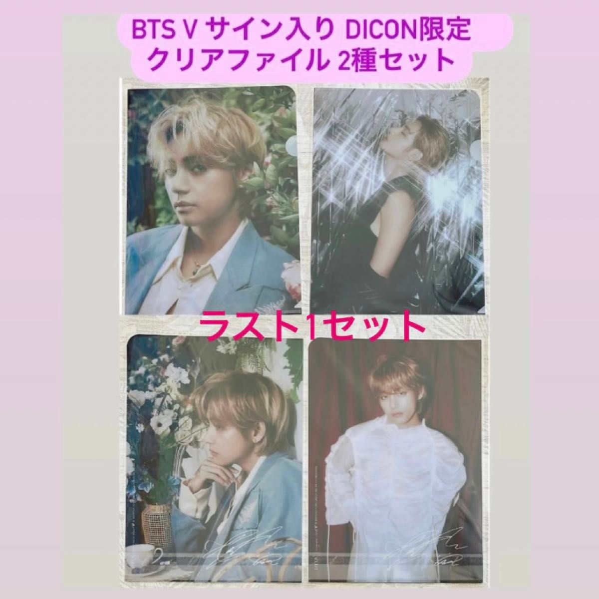 匿名即日発送！【公式】BTS V テテ　VICON限定　サイン入りクリアファイル　2種セット