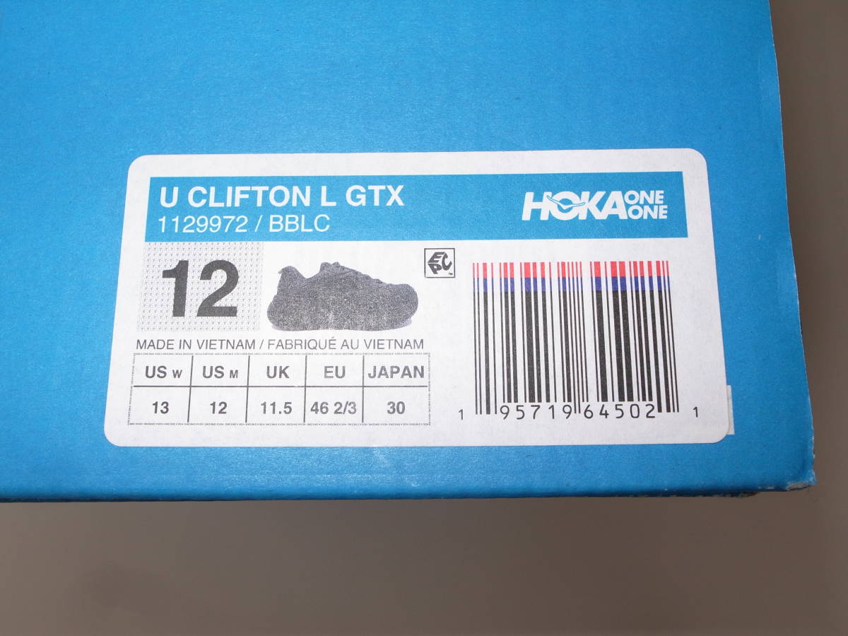 HOKA ONE ONE CLIFTON L GTX black 30cm GORE-TEX ゴアテックス_画像2