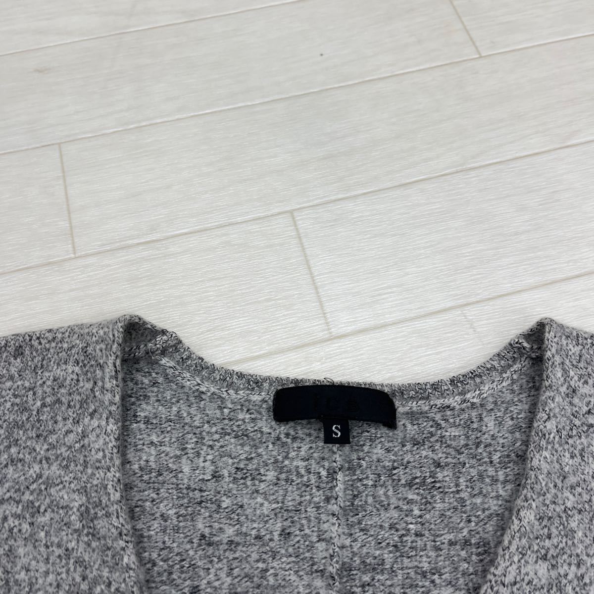 1310* ICB I si- Be tops pull over knitted sweater long sleeve plain casual cashmere mixing gray lady's S