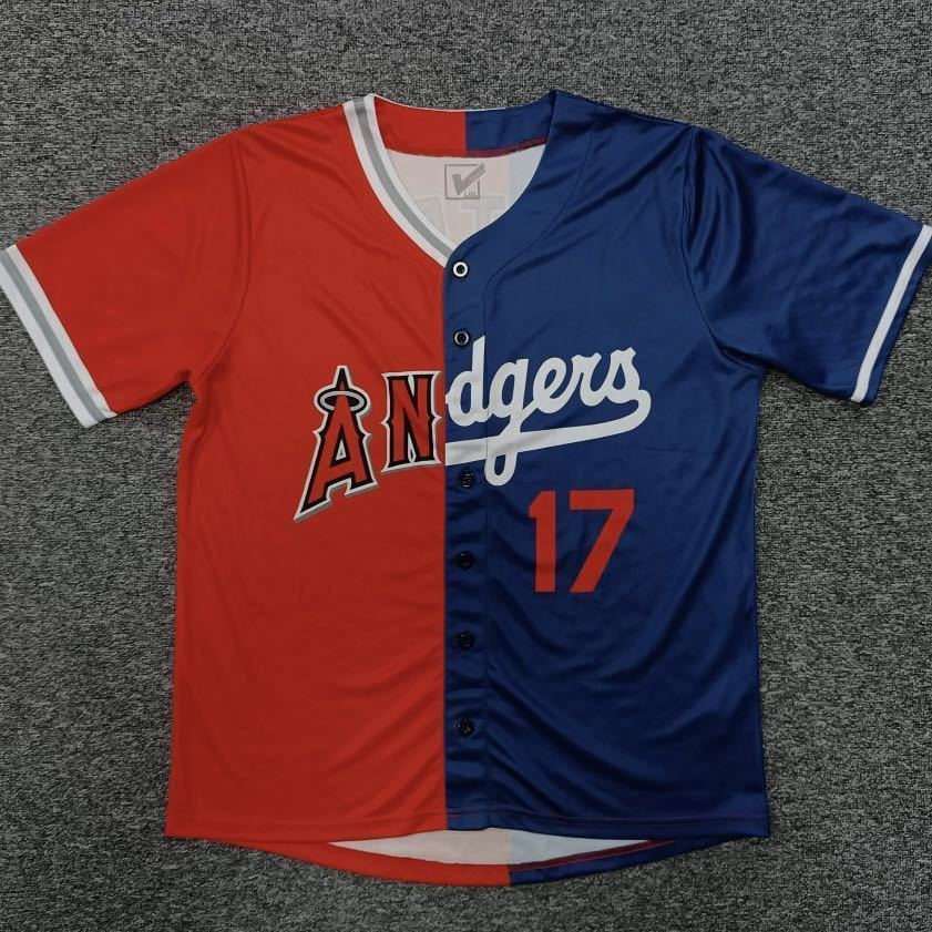 非売品　XLサイズ　大谷翔平　エンゼルス　ドジャース　ミックス　サインプリントユニフォーム　#17 Angeles LA Dodgers mix_画像1