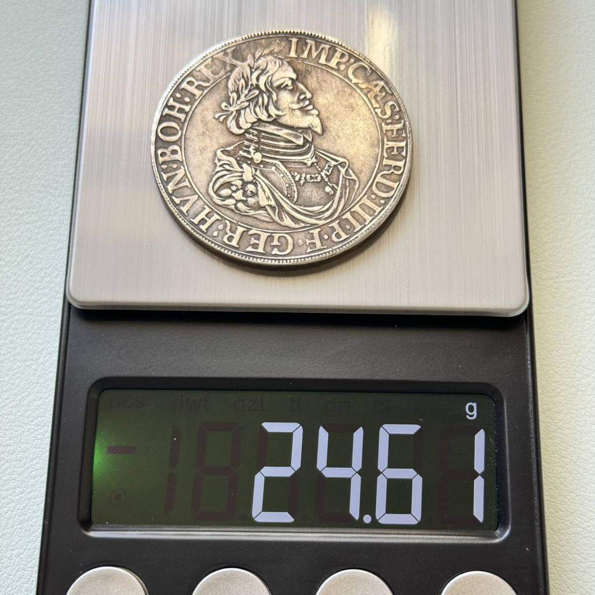 ドイツ　硬貨　アウグスブルク　フェルディナンド三世　自由都市　松ぼっくり　バロック様式　天使　コイン　古銭_画像4