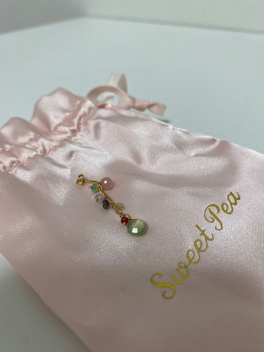 sweet pea スイートピー 天然石 片耳 ピアス アッシュペーフランス 