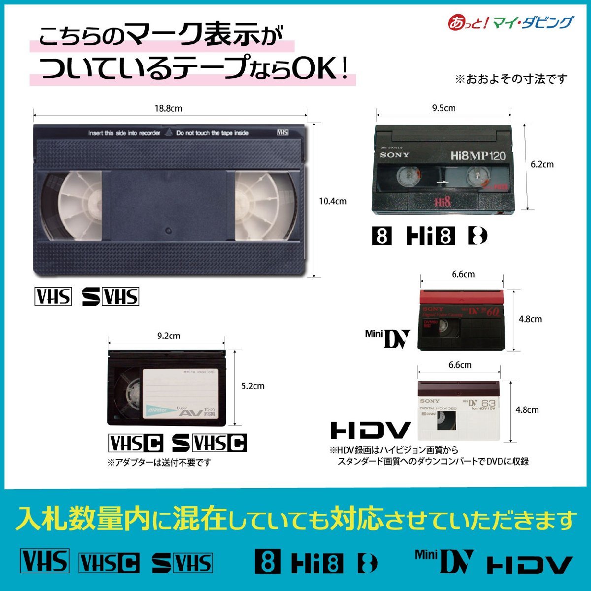 思い出のビデオテープをDVDに格安ダビング【ヤフオク限定激安プラン】VHS・Hi8・miniDV1本につき120分までの画像9