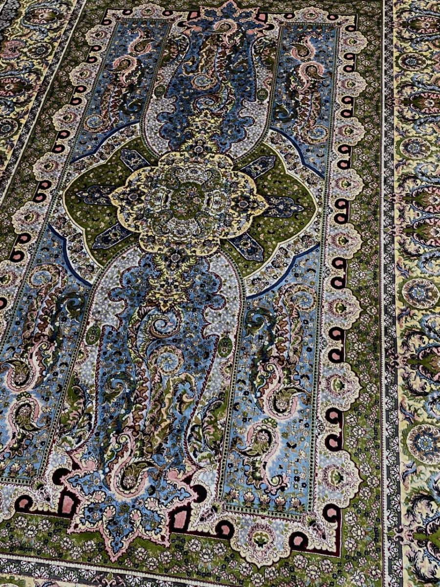 百貨店展示品　シルク100％ 最高峰225万ノット　イラン産　手織り 高級ペルシャ絨毯 148×203cm #2_画像5