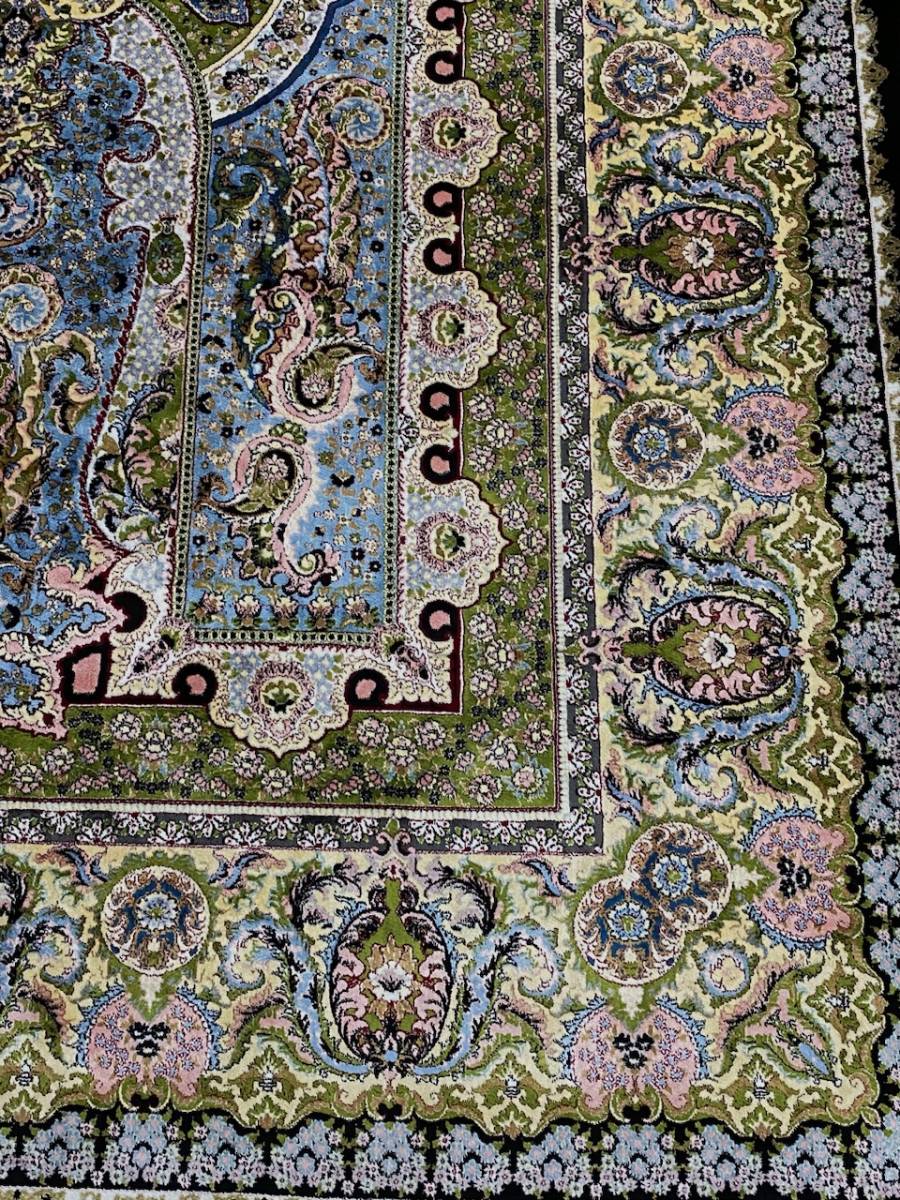 百貨店展示品　シルク100％ 最高峰225万ノット　イラン産　手織り 高級ペルシャ絨毯 148×203cm #2_画像7