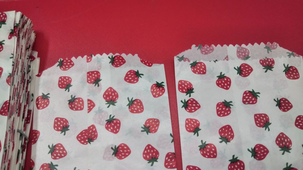 8 number flat sack 83×125mm strawberry pattern 100 sheets 