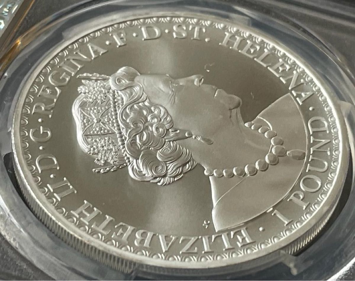 2020年 英領セントヘレナ島 1オンス ウナとライオンPCGS MS68 銀貨