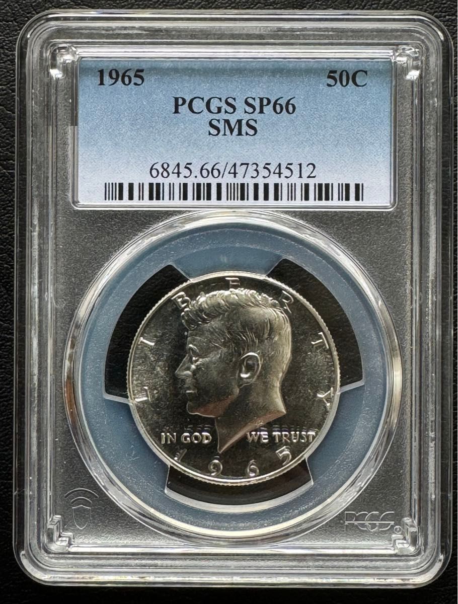 アメリカ1965 年 50セントケネディ 銀貨 PCGS SP66
