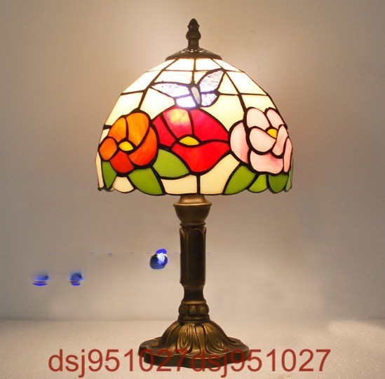テーブルランプ ティファニー風ライト 卓上照明 花柄スタンド 1灯 手作り照明器具 ステンドグラスランプ_画像2