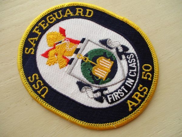 【送料無料】アメリカ海軍『USS SAFEGUARD ARS 50』パッチ ワッペン/海難救助USNSセーフガードpatch戦艦NAVY米海軍USN米軍 M102_画像2