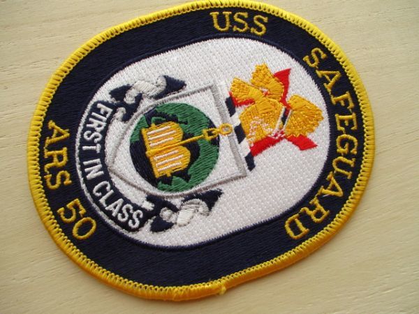 【送料無料】アメリカ海軍『USS SAFEGUARD ARS 50』パッチ ワッペン/海難救助USNSセーフガードpatch戦艦NAVY米海軍USN米軍 M102_画像3