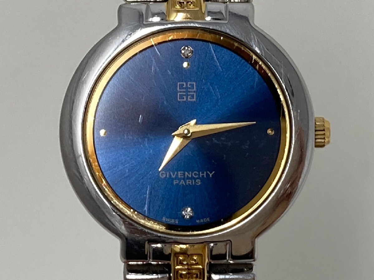 ◆GIVENCHY ジバンシイ 腕時計 MILLESIMEⅢ ミレジム ブルー文字盤 本体のみ 中古◆8863★