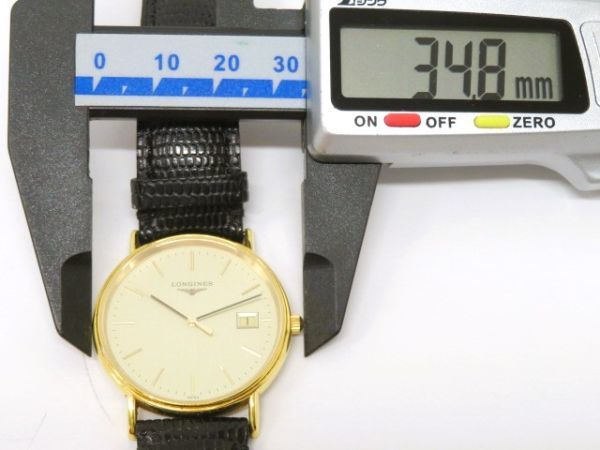 ♪hauu2364-4 530 LONGINES ロンジン L4.720.2 QZ クォーツ デイト 腕周り約18.5cm 調節可 腕時計 メンズウォッチ 稼働_画像8