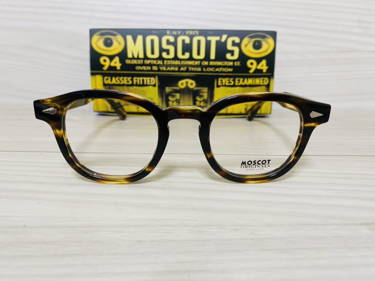 MOSCOT モスコット★レムトッシュ★メガネフレーム★LEMTOSH★鼈甲柄 バンブー★伊達眼鏡 ボストン★未使用 美品★_画像1