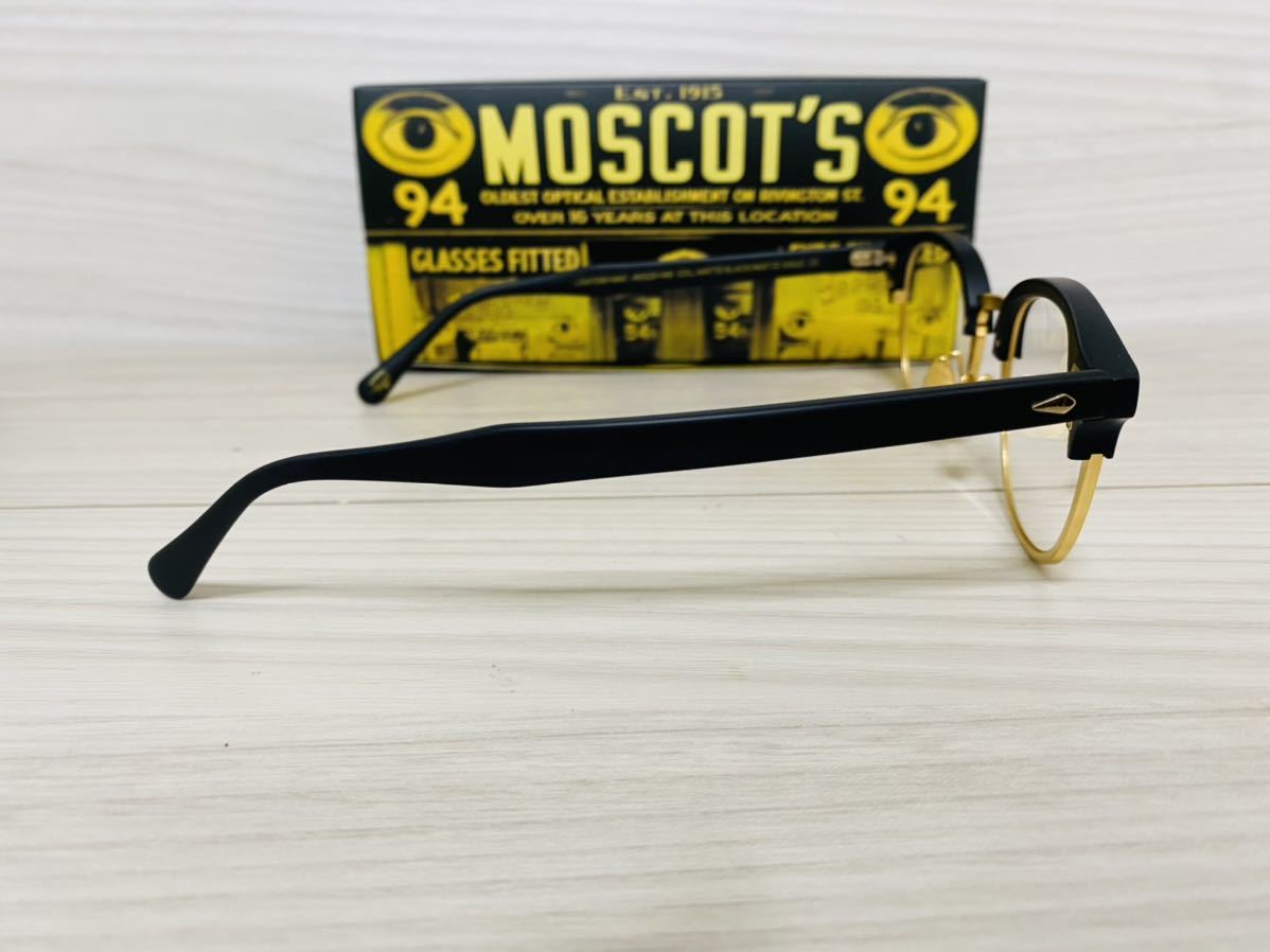 MOSCOT モスコット★レムトッシュマック★メガネフレーム★LEMTOSH-MAC★伊達眼鏡 マットブラック ゴールド ウェリントン★未使用 美品★_画像4