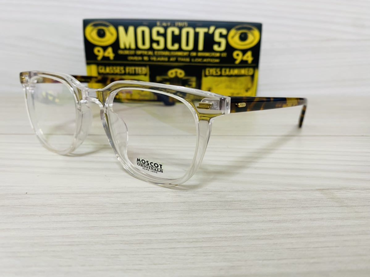 MOSCOT★モスコット★メガネフレーム★TATAH★伊達眼鏡★鼈甲柄 クリア★スクエア ウェリントン 未使用 美品_画像2