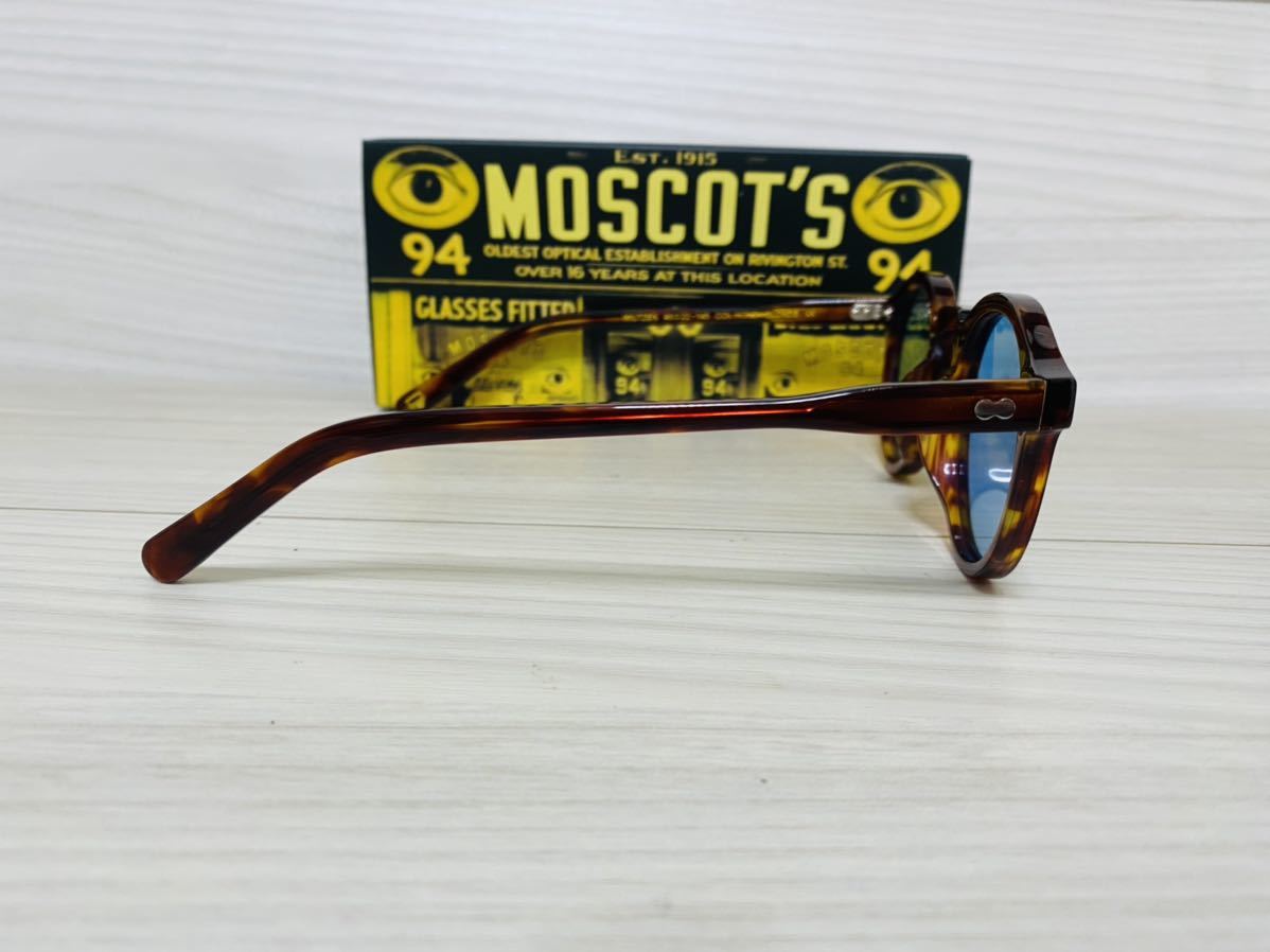 ★MOSCOT★モスコット★MILTZEN★サングラス★伊達眼鏡★鼈甲柄 ブロンド★カラーレンズ ボストン ラウンド ブルー 未使用 美品_画像4