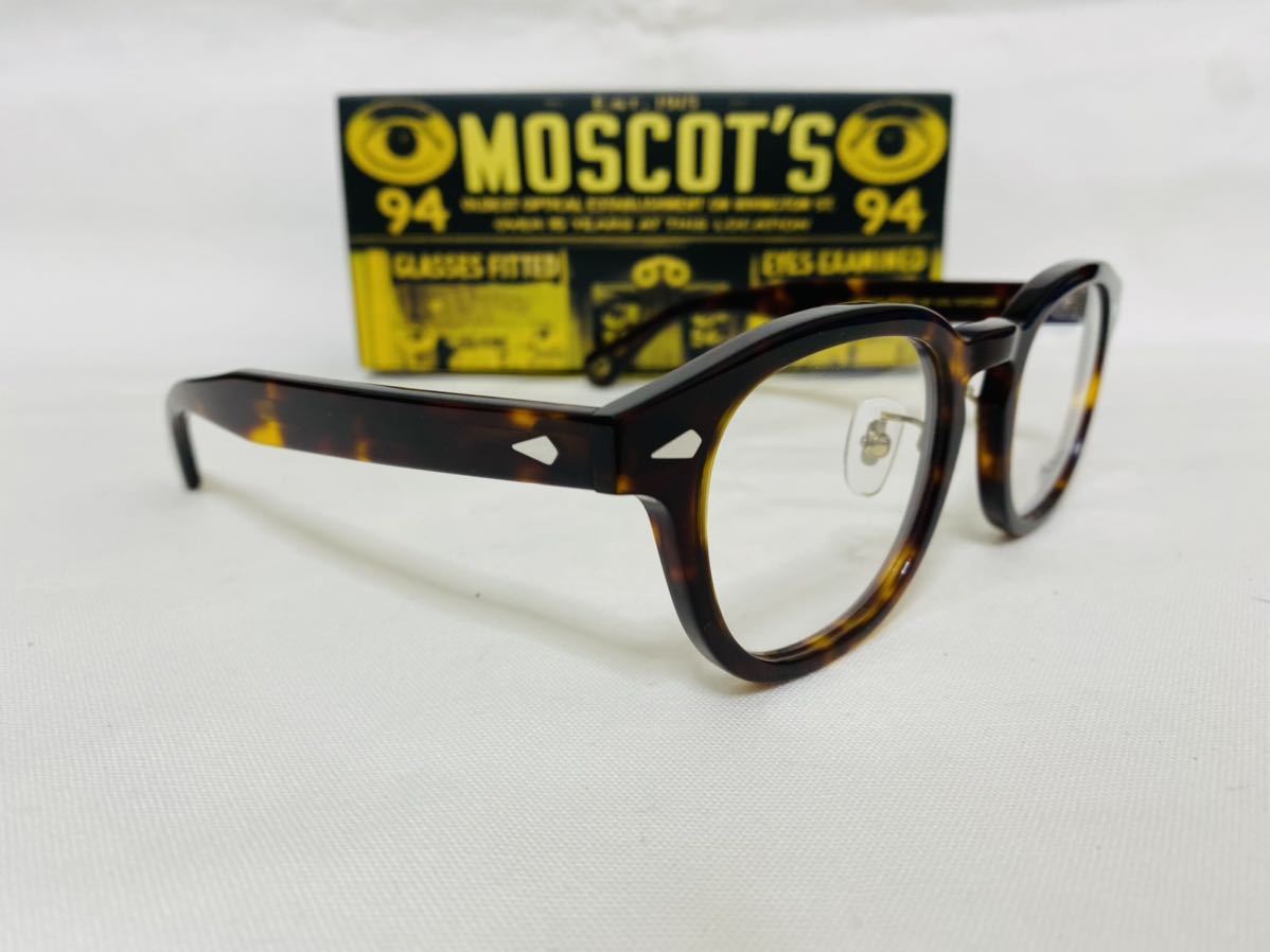 ★MOSCOT★モスコット★レムトッシュ★メガネフレーム★LEMTOSH★伊達眼鏡 ノーズパッド付き 鼈甲柄 ボストン 未使用 美品_画像3