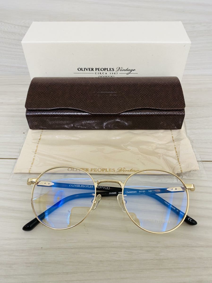 OLIVER PEOPLES オリバーピープルズ メガネフレーム OV5988 5009★Chessman★鼈甲柄 ゴールド メタルフレーム 伊達眼鏡 未使用 美品 _画像10