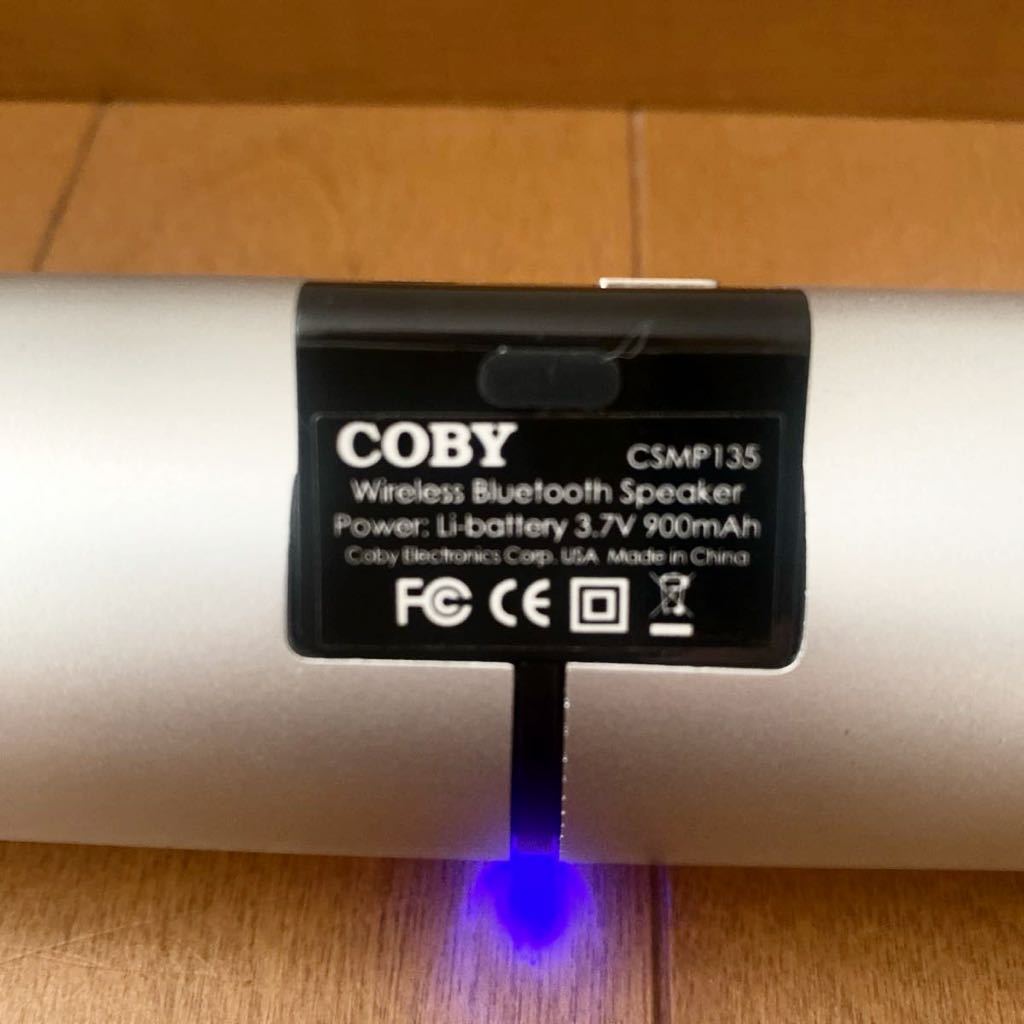 【動作確認済み】 COBY　CSMP135　Bluetooth　ポータブル　スピーカー　本体のみ 音響機器 現状渡し　シルバー　ブラック_画像7