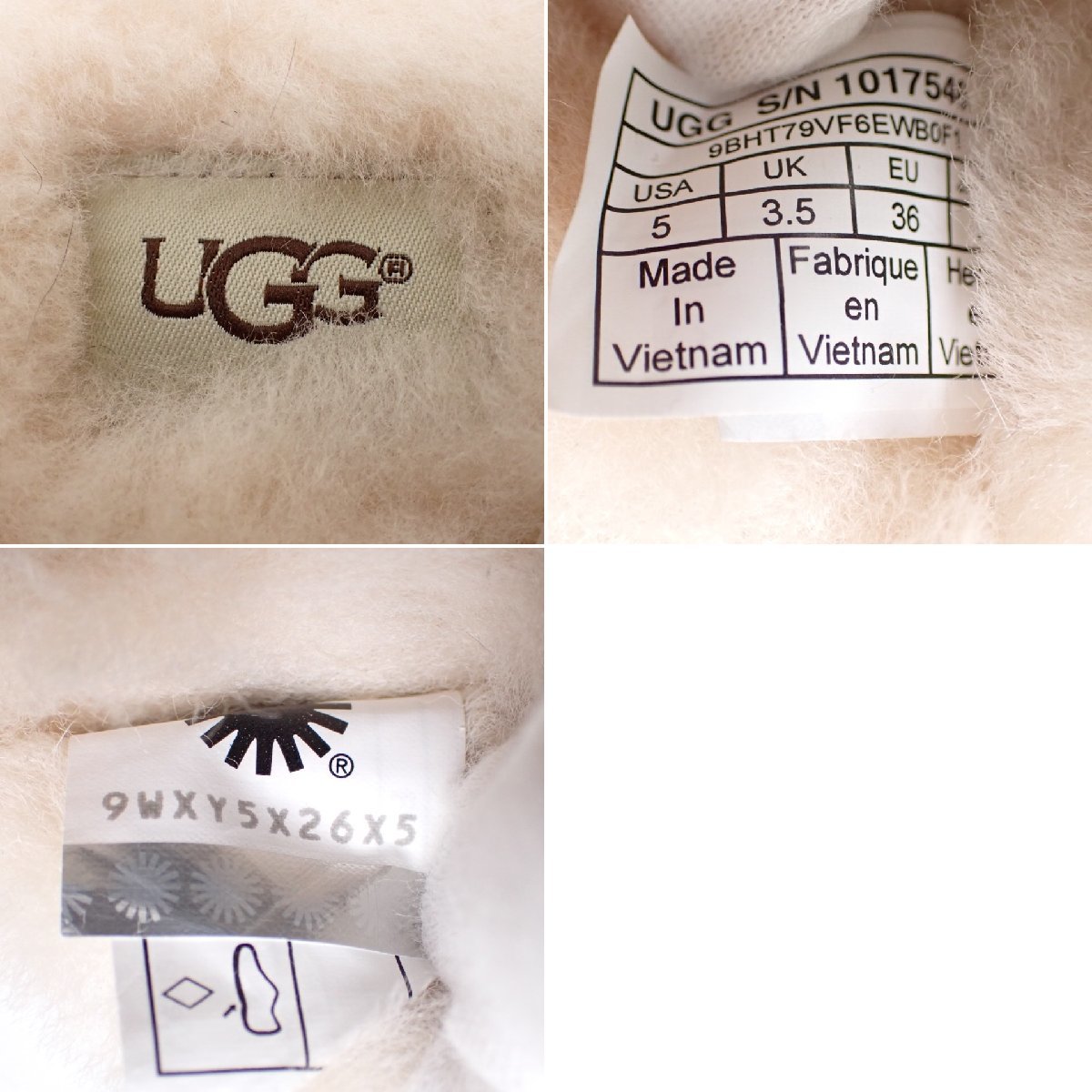 ★UGG/アグ ABELA シープスキン ファーサンダル 5/22cm相当/ナチュラル/1017548/外箱付き/ルームシューズ/スリッパ&1949300026_画像7