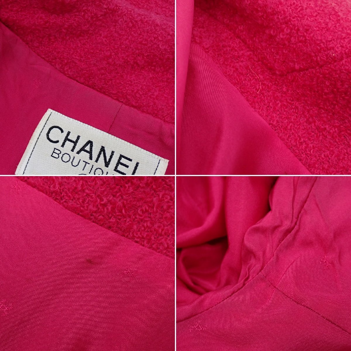 ★CHANEL BOUTIQUE/シャネルブティック ロングジャケット 38/レディースM相当/ローズピンク/ウール/フランス製&1949600007_画像6