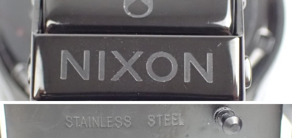 ★NIXON/ニクソン THE 42-20 MINIMIZE クォーツ腕時計 ブラック/ステンレスブレス/200m防水/電池切れ&1949300048_画像5
