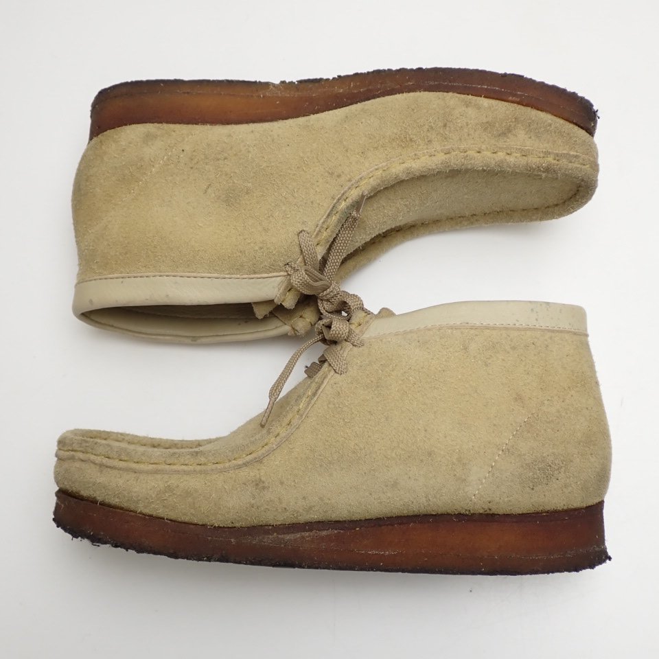 ★Clarks/クラークス Wallabees ワラビーブーツ 7/メンズ26cm相当/ベージュ/スエード/レザー/35405&0914800040_画像2