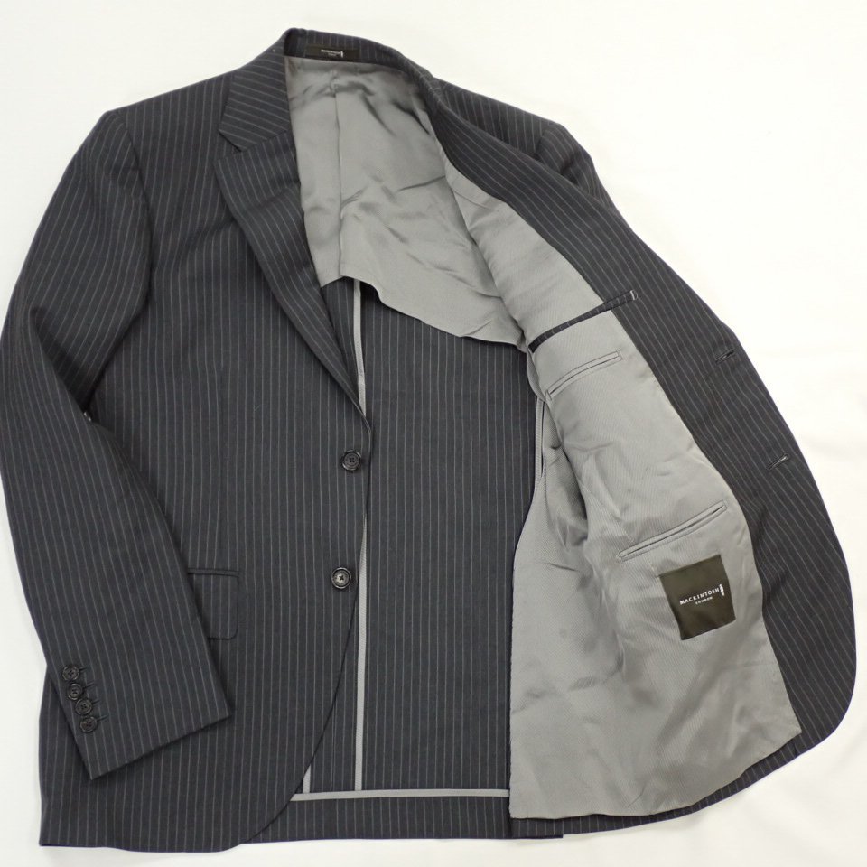 ★MACKINTOSH LONDON/マッキントッシュロンドン 2Bシングルスーツ 40R/メンズM相当/チャコールグレー/ウール100%/日本製&1947000026_画像4