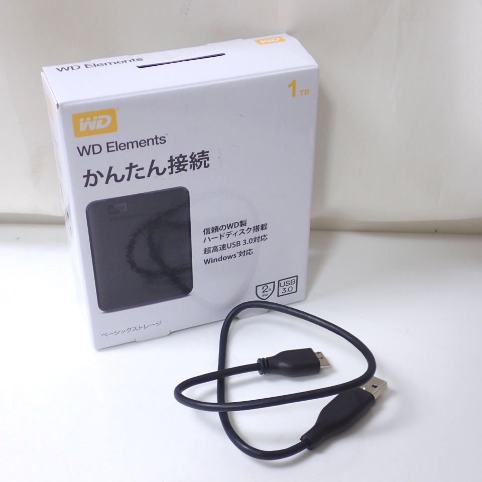 ★WD Elements ポータブルHDD WDBUZG0010BBK-JESE/1TB/動作品/付属品あり&1946500004_画像7