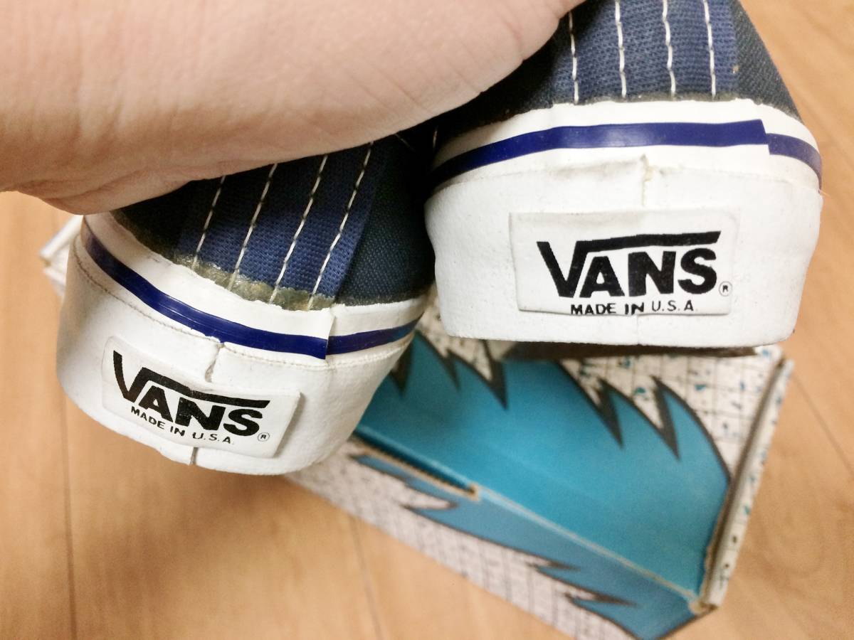 80's VANS AUTHENTIC “NAVY” USA製 Deadstock 箱付 ビンテージ品_画像4