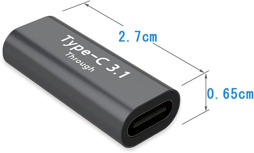 USB Type C 変換 アダプタ USB C メス to C メス 中継アダプタ 延長コネクタ USB3.1 100W急速充電＋10Gbps 高速データ転送_画像2