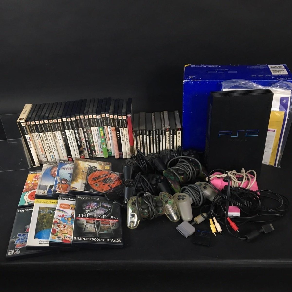 ER1213-1-4 SONY Playstation2 プレイステーション2 本体 コントローラー PS2 ソフト 大量 まとめ SCPH-3000 現状品 120サイズ_画像1