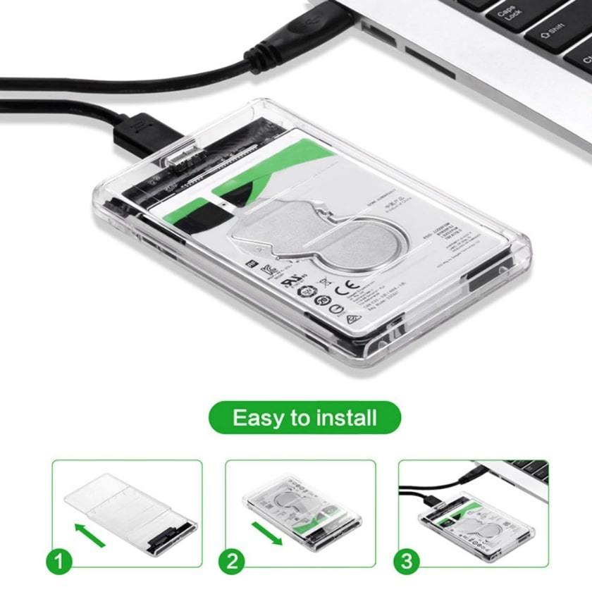 2.5インチ HDD/SSD 透明ケース！ＳＡＴＡ接続のSSD、HDDを外付けで使えます！USB3.0で高速！外付けケース！