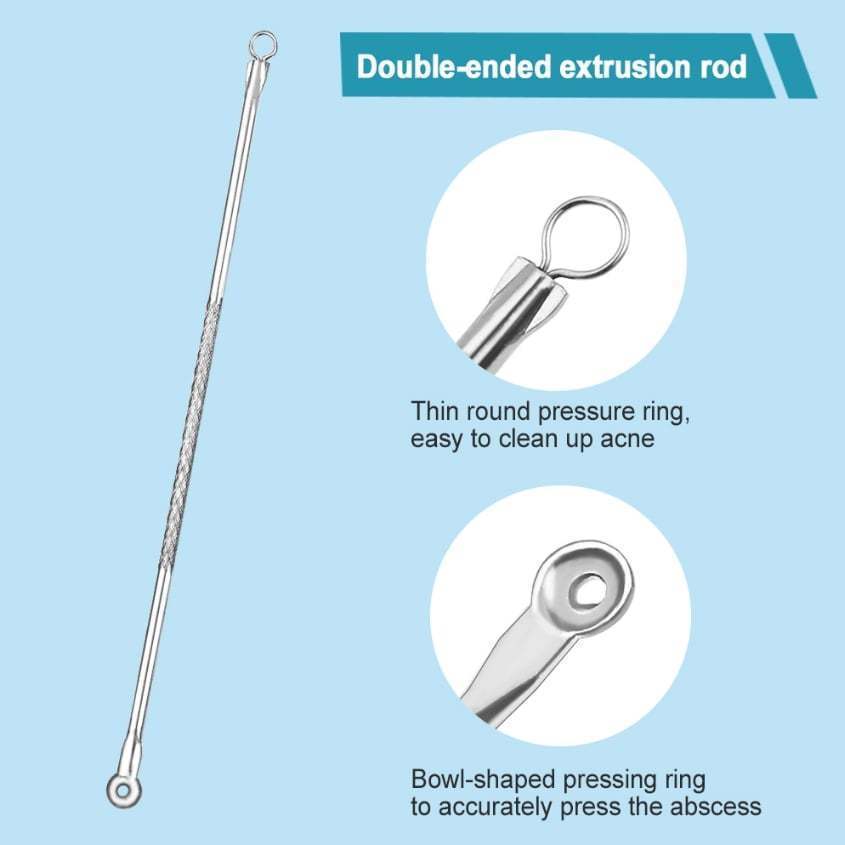 よく取れるコメドプッシャー！角栓取りセット！ニキビケア角栓除去に☆お得な8本セット☆専用ケース付き！ピンセット！毛穴ケア！_画像4