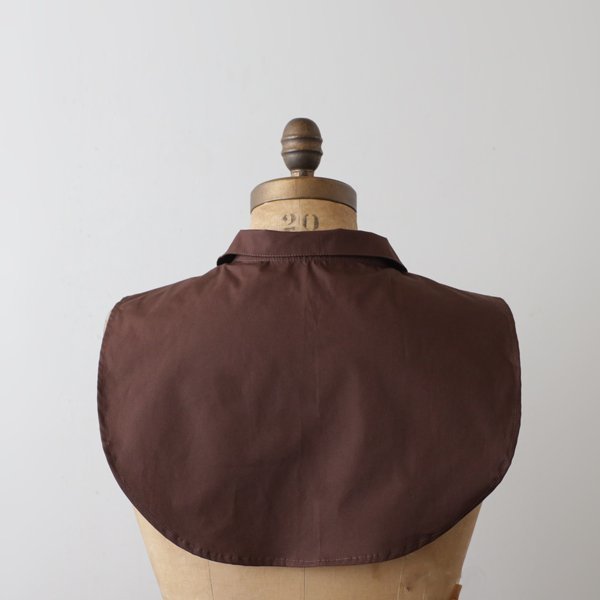 １０００円からスタート 重ねて楽しむ 付け襟 丸 襟  ブラウン コットン１００ ％ 丸襟 付け衿 E15Dの画像3