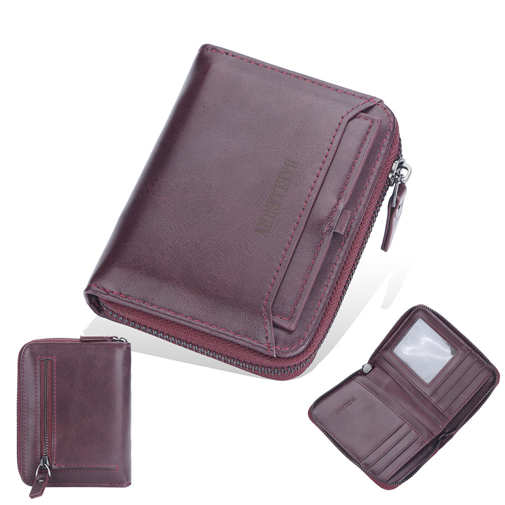 新作新入荷 ミニ財布 短財布 財布 メンズ レディース パスケース付き ポケット多数 機能性 サコッシュに最適 ブラウン_画像4