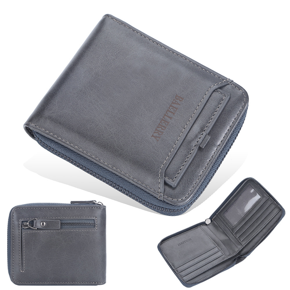 新作新入荷 ミニ財布 短財布 財布 メンズ レディース パスケース付き ポケット多数 機能性 サコッシュに最適 ブラウン_画像3