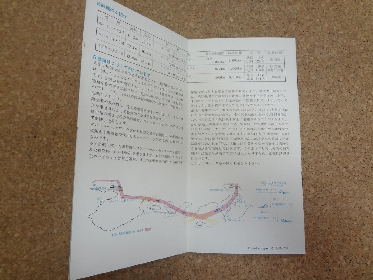 b□　旅の栞　JAL　トラベルキット　ルートマップ・絵葉書２枚　日本航空　 パンフレット　航路図　/c1_画像4