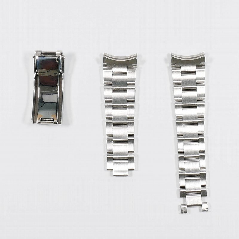 ロレックス用 互換オイスターブレス バックルロック付 鏡面仕上げ20mm 値下げ ロレックス用 互換オイスターブレス バックル付き 20mm