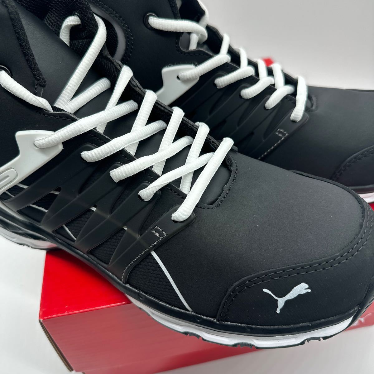 全国送料無料 27cm PUMA セーフティシューズ 安全靴 プーマ 新品 velocity ヴェロシティ2.0 ブラック＆ホワイトミッド_画像7