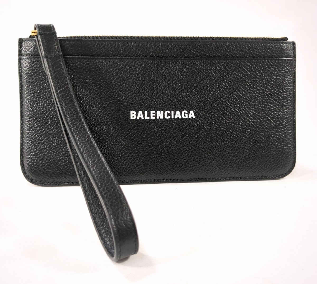 【極美品】BALENCIAGA バレンシアガ キャッシュジップ ポーチ コインケース カード 小銭 黒 ブラック コンパクト 箱あり 保存袋あり 637149_画像2