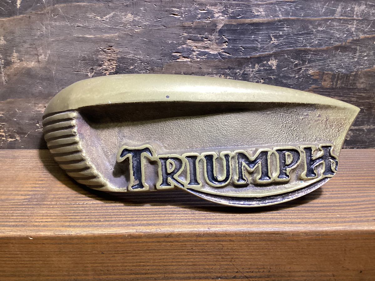 [ TRIUMPH ] Triumph эмблема пряжка 205mm×70mm б/у товар осмотр ) Vintage ENGLAND ROCKERS CAFE RACER TONUP BOYS
