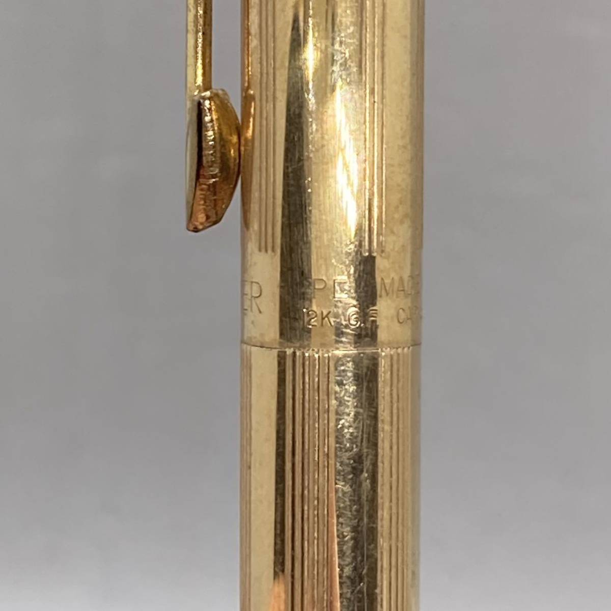 PE1383□PERKER パーカー クラシック ノック式 ボールペン 12K G.F cap&barrel ゴールドカラー USA製 筆記確認未 レトロ ヴィンテージの画像5