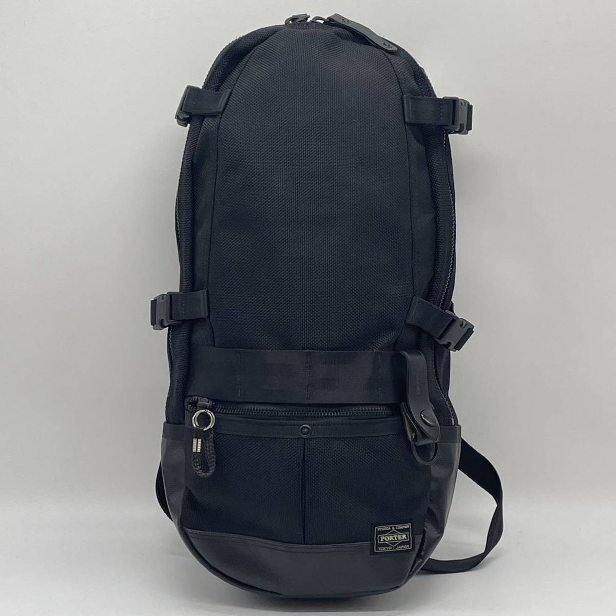 ⑧BN2827●美品 PORTER HEAT RUCKSACK ポーターヒートリュック 703-06303 バックパック マグライトケース付き ブラック