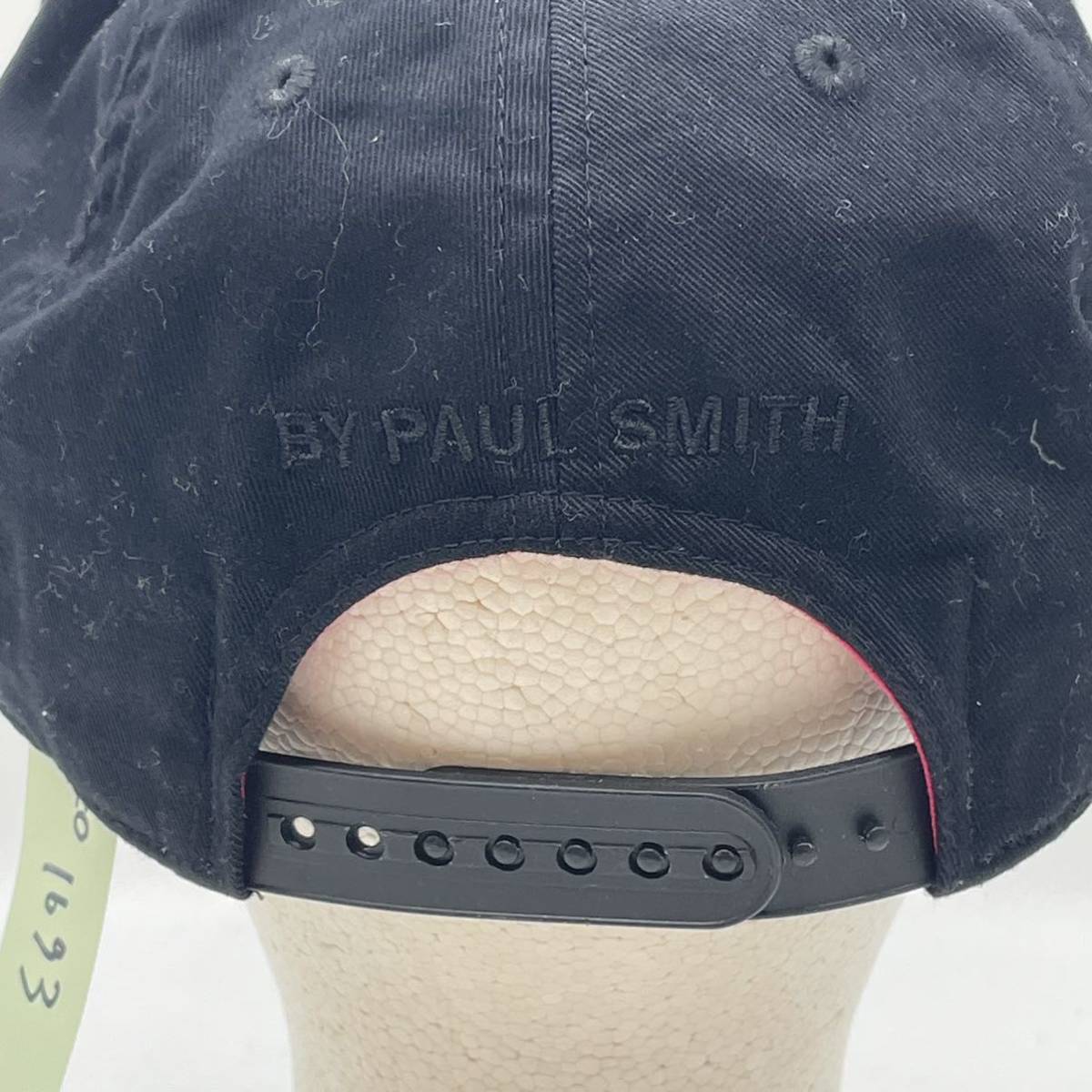 KO1693□Paul Smith ポールスミス 帽子 キャップ ロゴ 刺繍 ブラック フリーサイズ メンズ_画像4